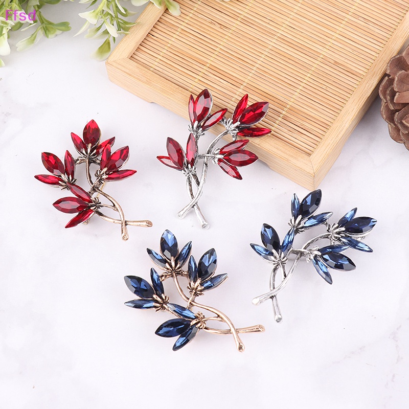 Ghim CàI ÁO HìNh Hoa Lá ĐíNh Kim Cương Giả ThờI Trang Cho Nữ