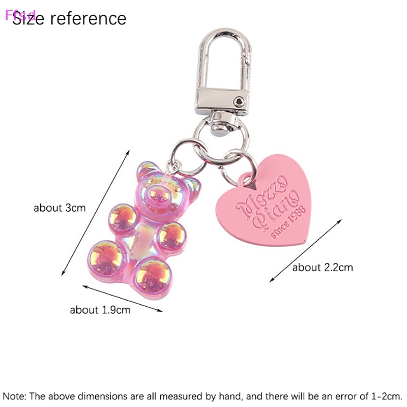 {Ffsd} Móc Khóa Kim Loại Hình Trái Tim / Gấu Màu Sắc Đáng Yêu Dành Cho Học Sinh / Cặp Đôi