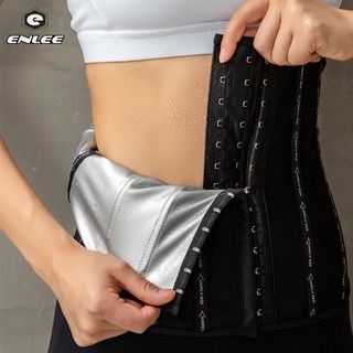 Enlee đai nịt bụng đốt cháy mỡ thừa làm thon gọn bụng bằng cao su latex màu bạc