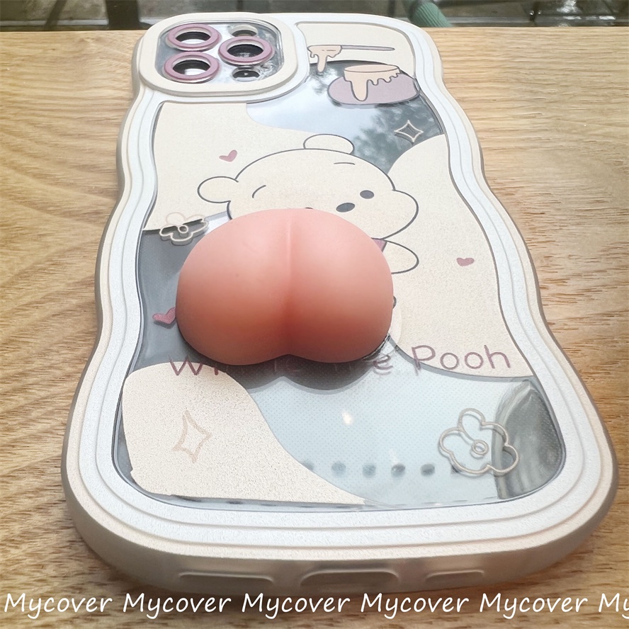 Ốp Điện Thoại Silicone Mềm Chống Sốc In Hình Mông Quả Đào Cho iPhone 11 12 13 14 Pro Max X Xr Xs 8 7 6 Plus SE 2020