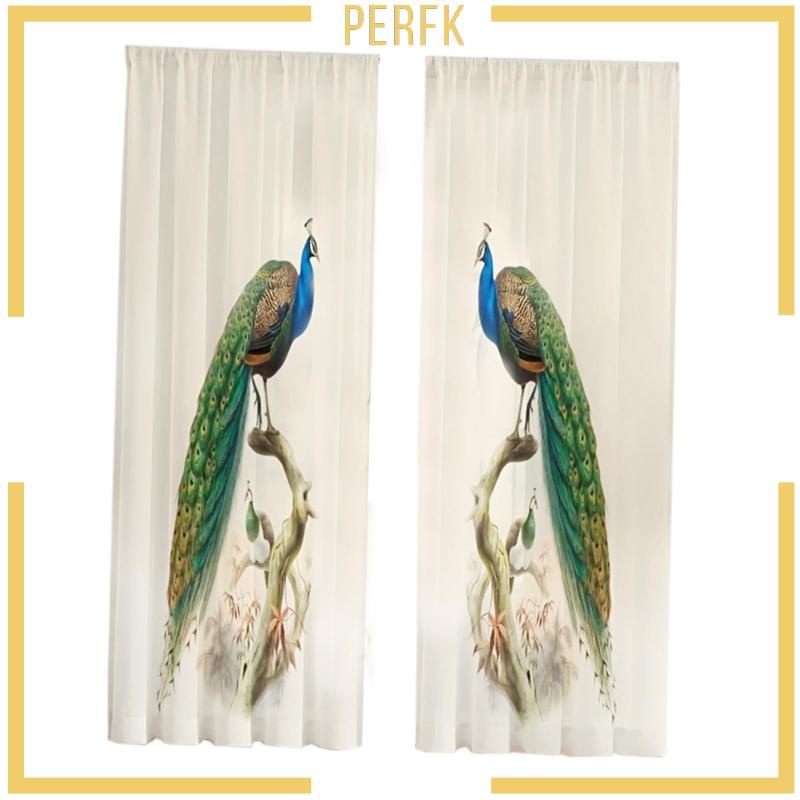 Rèm Cửa Sổ In Hình Chim Công Cho Phòng Khách, Phòng Ngủ, Bếp