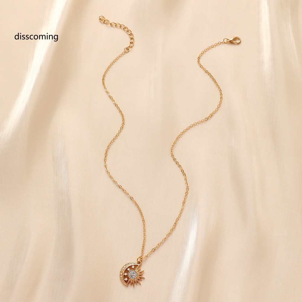 Áo Thun Tay Ngắn In Chữ SL| Vòng cổ Kim Loại Mặt Hình Mặt Trăng Mặt Trời Đầy Độc Đáo