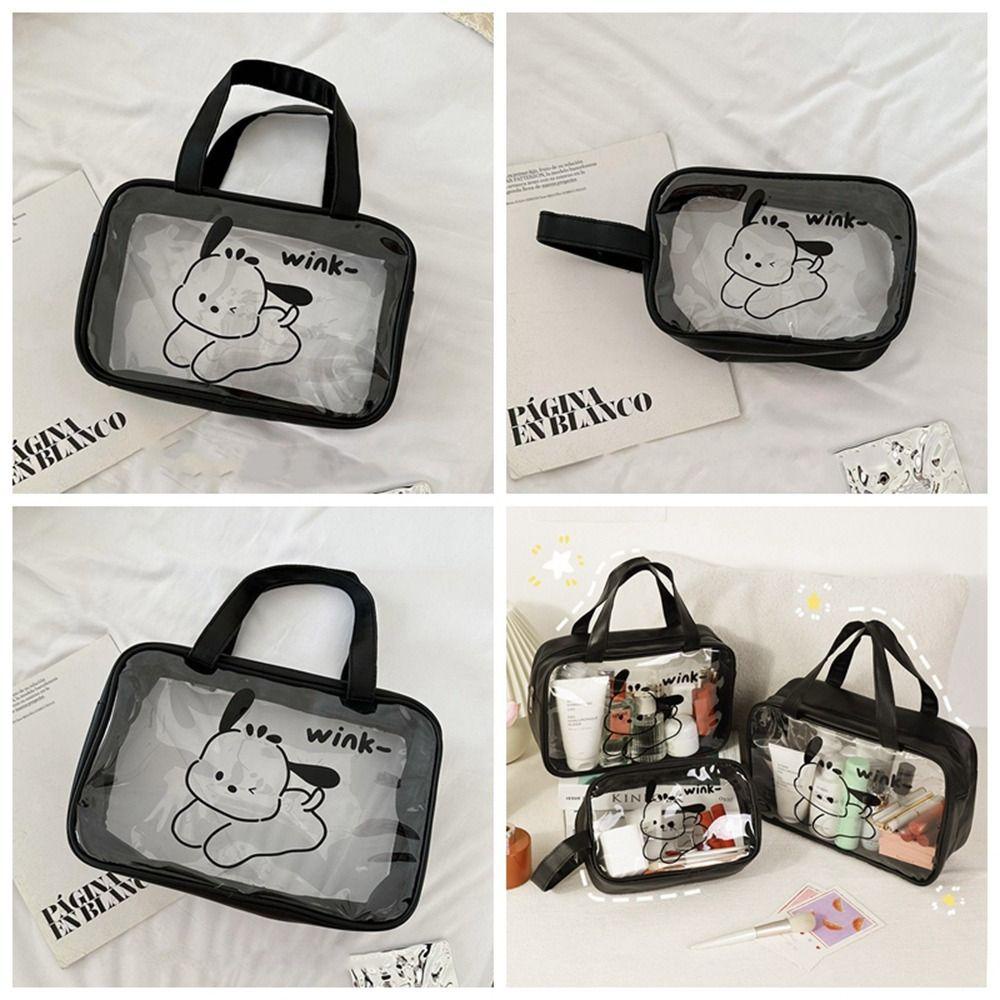 ANEMONE Túi Đựng Mỹ Phẩm Bằng Pvc Trong Suốt Hình Chú Chó Hoạt Hình Dễ Thương