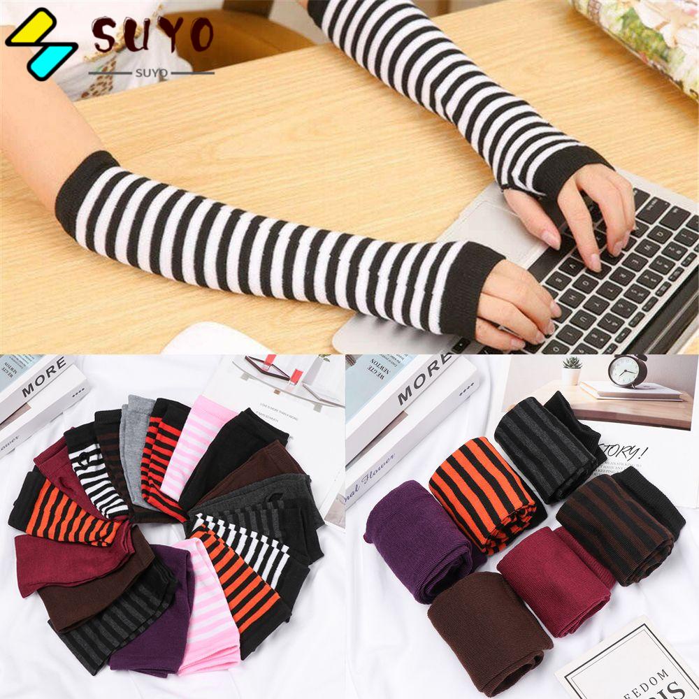 SUYO Găng Tay Dài Hở Ngón Thời Trang Cho Nữ