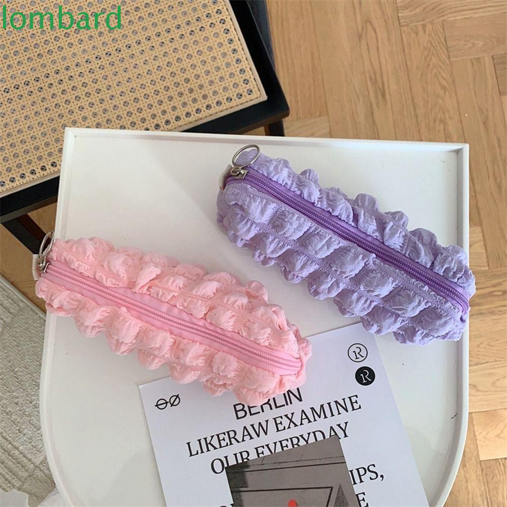 LOMBARD Túi Đựng Bút / Mỹ Phẩm Sức Chứa Lớn Gấp Gọn Hình Đám Mây Cho Học Sinh