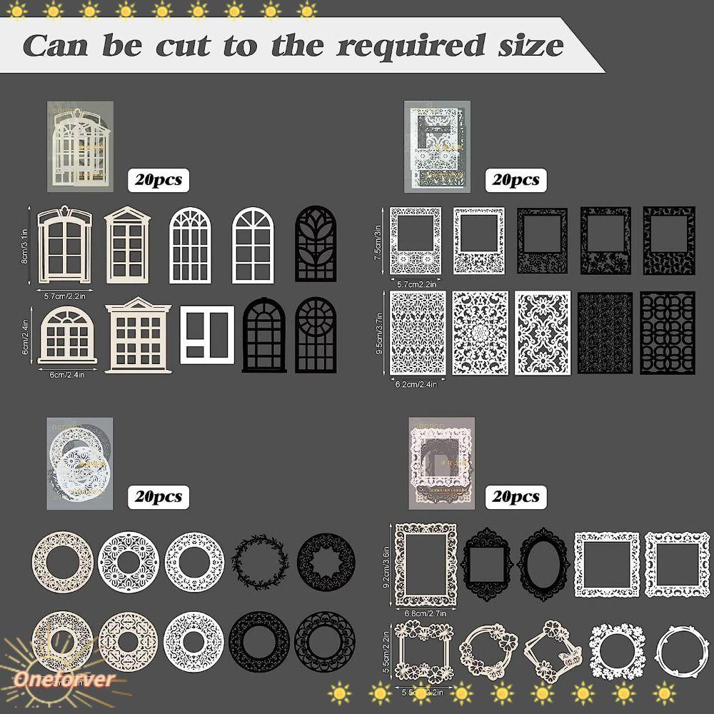 FOREVER Giấy Ren Trắng / Đen Hình Tròn / Chữ Nhật Dùng Trang Trí Sổ Tay DIY