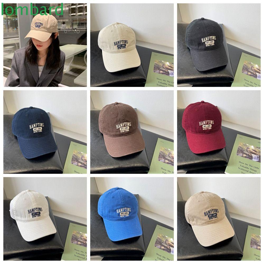 LOMBARD Mũ Lưỡi Trai Chống Nắng Thêu Chữ Có Thể Điều Chỉnh Kích Cỡ Cho Nam Và Nữ