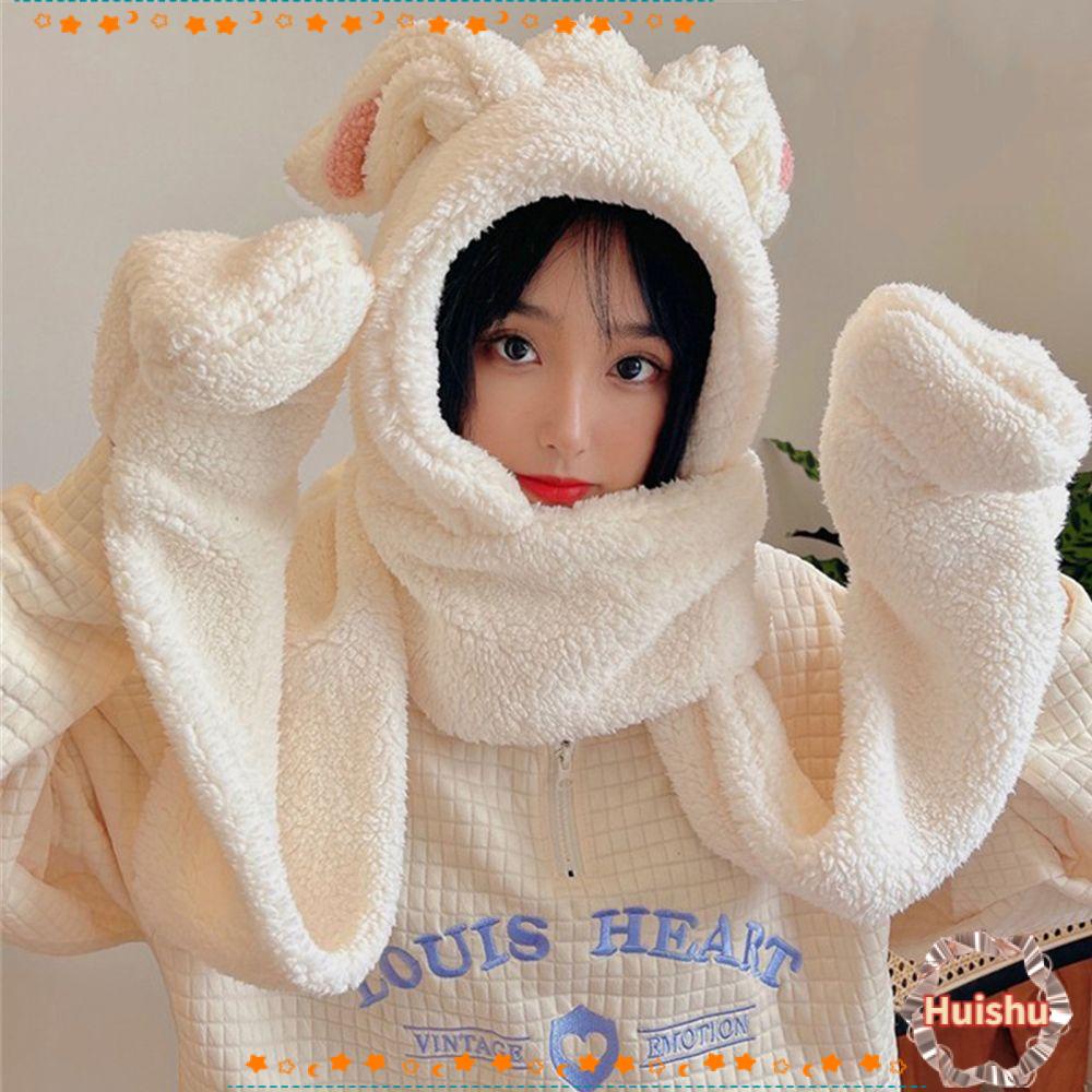 HS Mũ Len Tai Thỏ Dễ Thương Cho Nữ