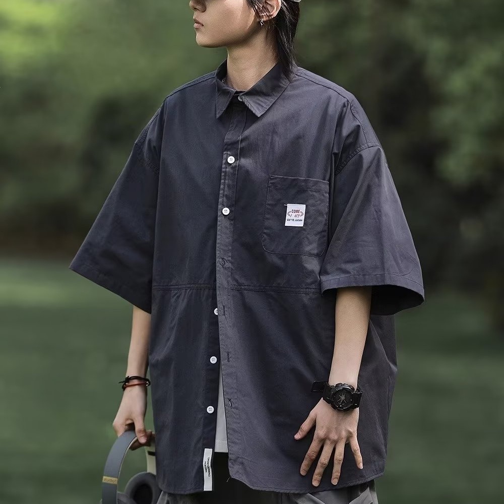 Áo Sơ Mi Tay Ngắn Phong Cách Retro Thời Trang Mùa Hè Cho Nam