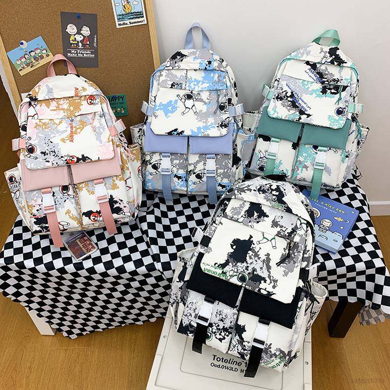 Ba Lô Đa Năng Thoáng Khí Chống Thấm Nước In Họa Tiết Phi Hành Gia Thời Trang Cho Nam Và Nữ