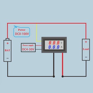 [FREE SHIP] Đồng hồ led đo dòng, áp (0-100V 10A)
