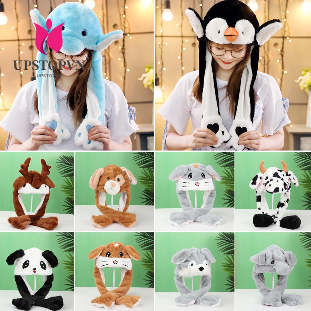 UPSTOPVN Mũ Tai Thỏ Giữ Ấm Mùa Đông Có Thể Chuyển Động