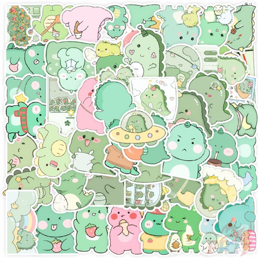 Bộ 100 Cái ❉ Miếng Dán Trang Trí Hình Khủng Long Vui Nhộn ❉ Sticker Dán Tường Chống Thấm Nước Họa Tiết Graffiti Hợp Thời Trang DIY