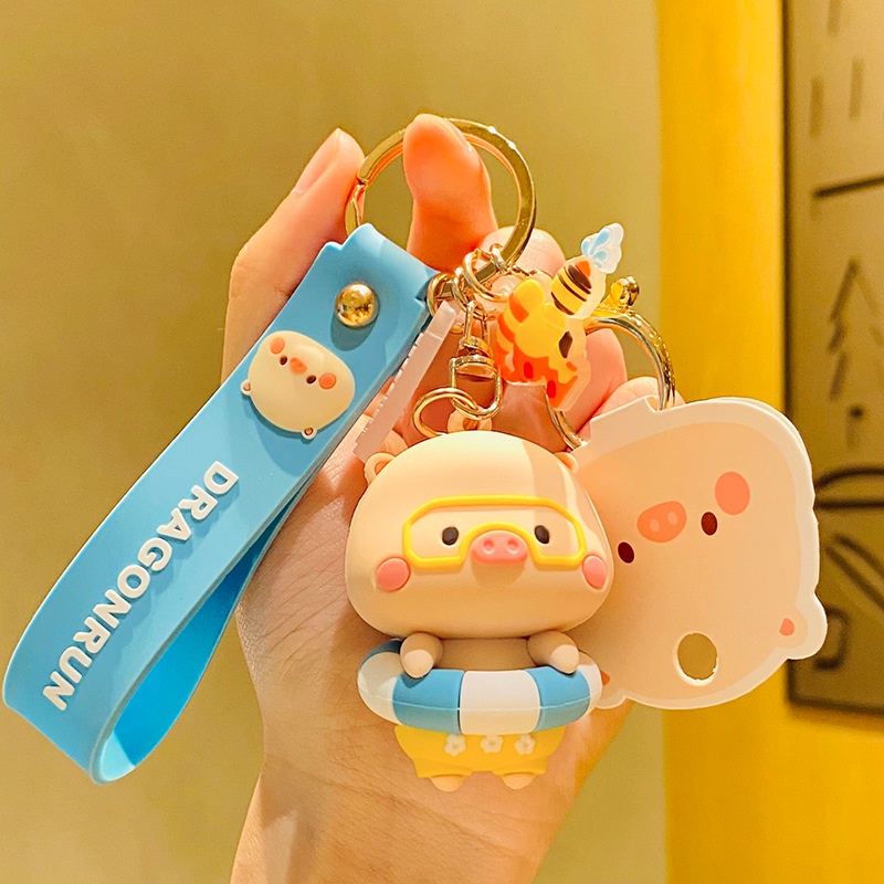 Móc Khóa Hình Chú Heo Hoạt Hình Đáng Yêu