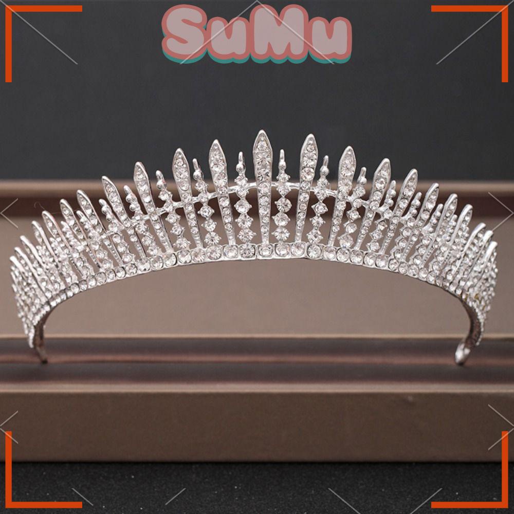 SUMU Lược Cài Tóc Hình Vương Miện Đính Đá Lấp Lánh Cho Cô Dâu
