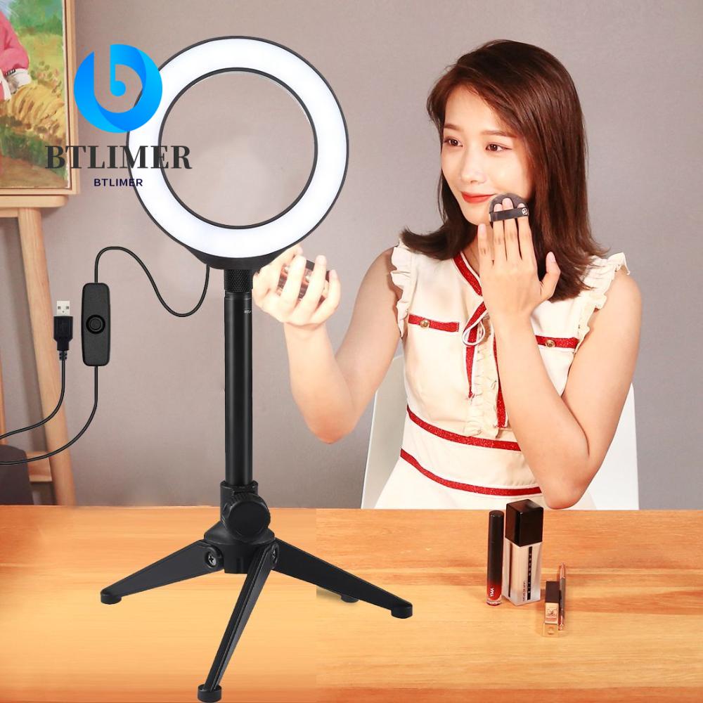 BTLIMER Vòng Đèn LED Hỗ Trợ Ánh Sáng Trắng Kết Nối USB Hỗ Trợ Quay Video Cho YouTube Tik Tok