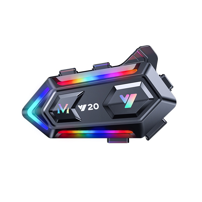 Tai Nghe Y20 Bluetooth 5.3 Có Đèn RGB Gắn Mũ Bảo Hiểm Xe Mô Tô Và Phụ Kiện