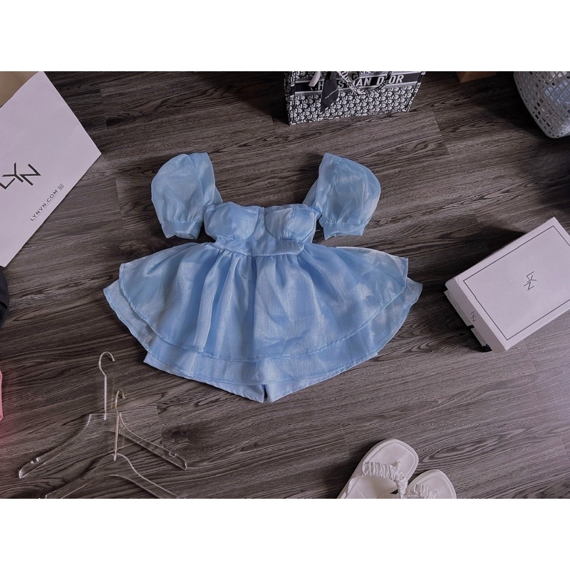 Sét Đồ Bộ Nữ Chất Liệu Lụa Satin Áo Xoè 2 Lớp Bèo Lai ( Có Mút Ngực ) &amp; Quần Short Thời Trang Kiểu Cách Đi Chơialohashop