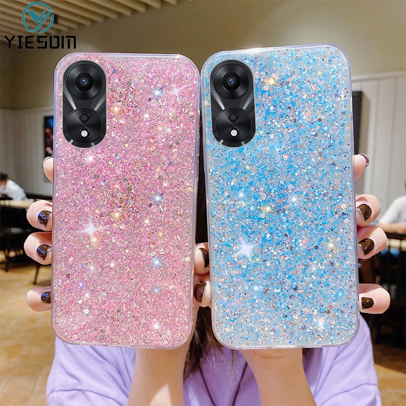 Ốp Điện Thoại TPU Silicon Mềm Đính Sequin Lấp Lánh Sang Trọng Cho OPPO A98 A78 A17 A17K A57 2022 A77S A77 5G