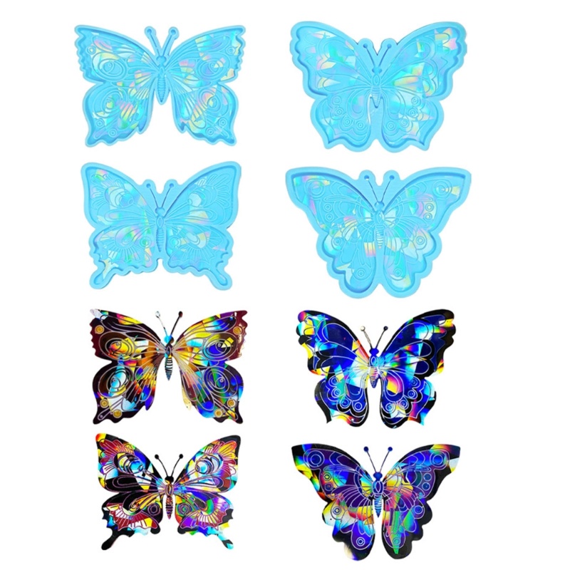 Khuôn Silicone Làm Móc Khóa Hình Bướm Ánh Sáng Và Bóng Xinh Xắn