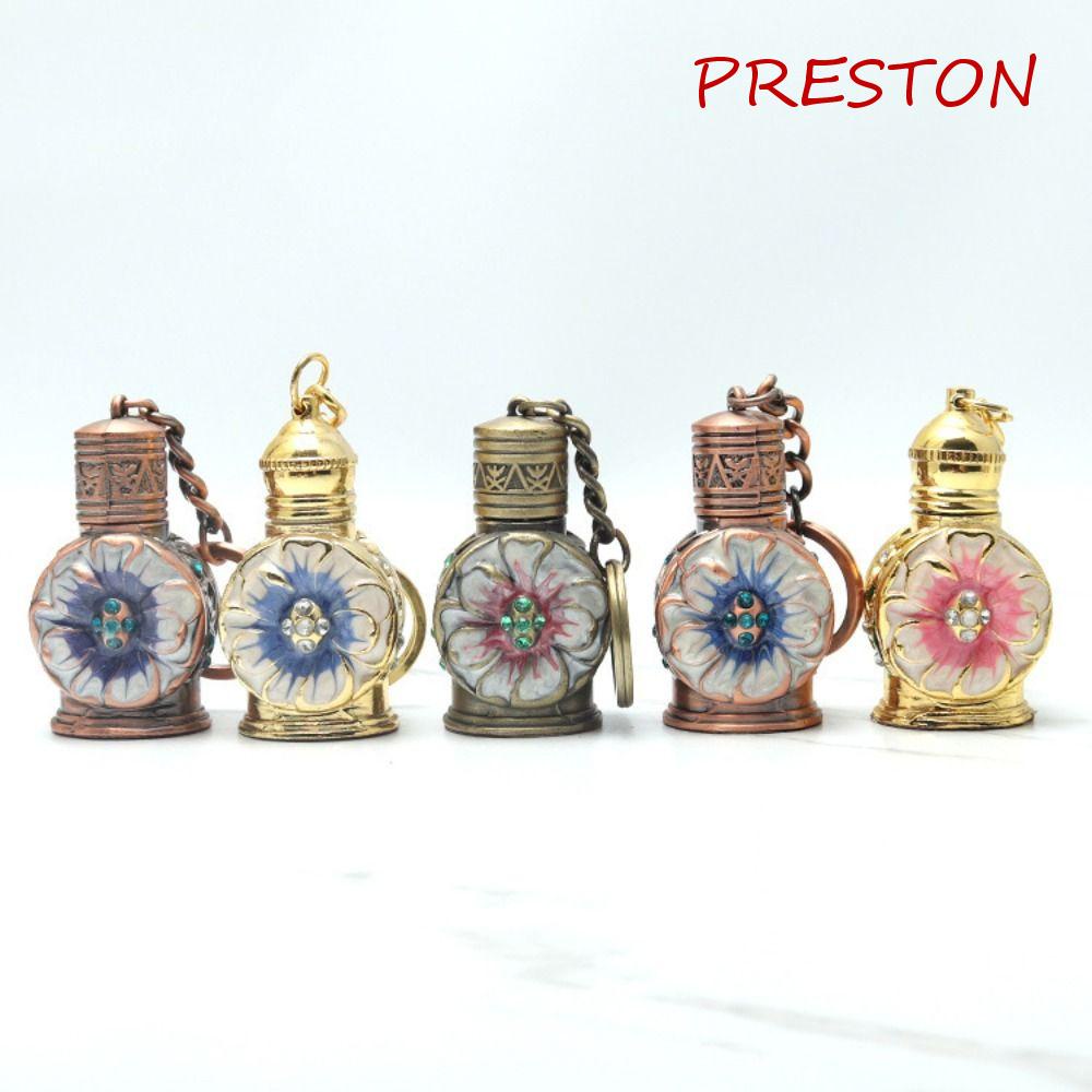 PRESTON Móc Khóa Hình Chai Nước Hoa Bằng Kim Loại Phong Cách Ả Rập Cổ Điển Lãng Mạn