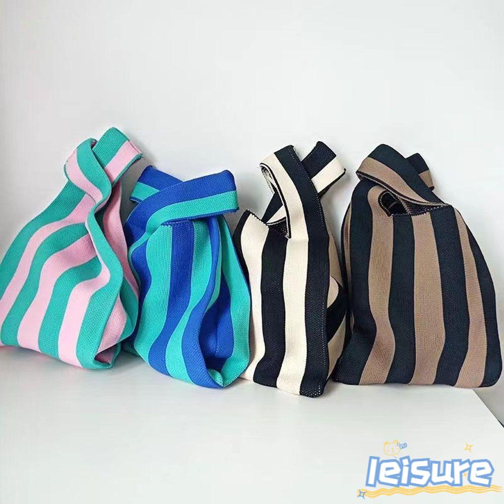 LEISURE Túi Xách Đan Len Đeo Vai Màu Sắc Thời Trang Dành Cho Nữ