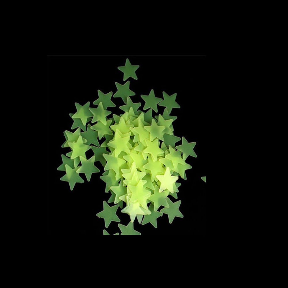 (Bất Ngờ) 101 Miếng Dán Tường Trăng Sao Dạ Quang Phát Sáng Trong Bóng Tối Trang Trí Phòng Trẻ Em