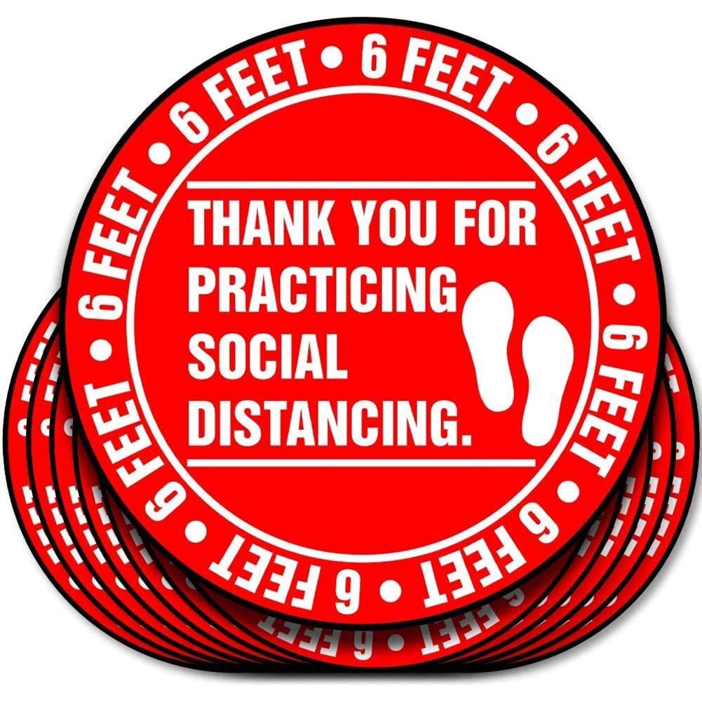 Set 10 Miếng Dán Sàn Nhà Hình Tròn 6 Feet Chất Lượng Cao