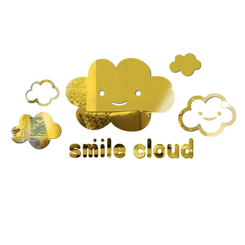 Gương Dán Tường Hình Đám Mây Cười 3D Trang Trí Nhà Cửa
