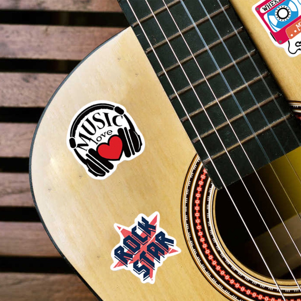 Bộ 50 Miếng Dán Chống Nước Không Cặp Dùng Trang Trí Đàn Guitar