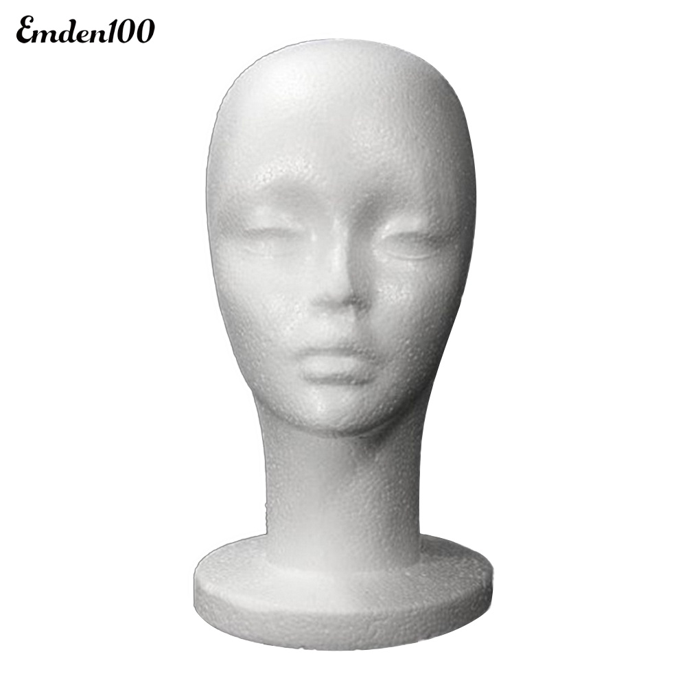 Mô Hình Đầu Ma Nơ Canh Nữ Bằng Xốp Màu Trắng Dùng Trưng Bày Tóc Giả Thời Trang