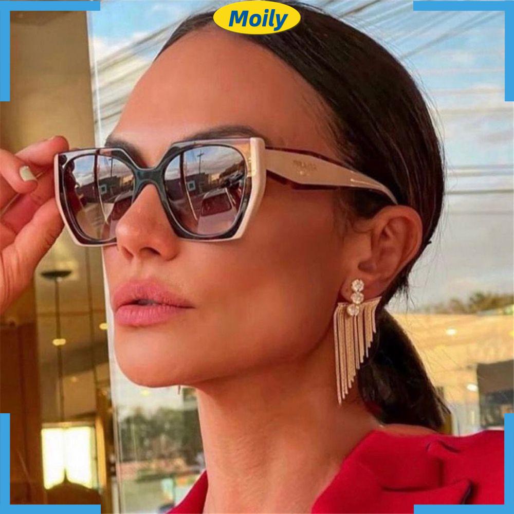 MOILYVN Kính Mát Gọng Vuông Oversize Phong Cách Vintage Thời Trang Cho Nam Nữ