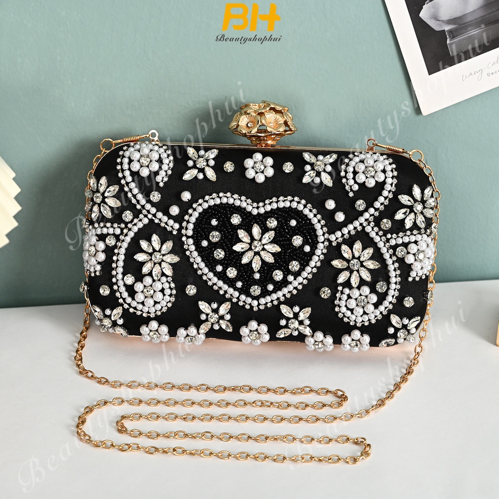 Túi Cầm Tay Qipao Polyester Dát Kim Cương Thủ Công Hợp Thời Trang Mới Cho Nữ