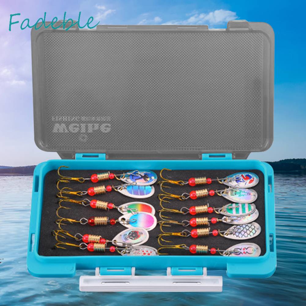 Set 12 Mồi Giả Nhử Cá Bằng Chất Liệu Sequin Gắn Kèm Móc Câu Tiện Dụng