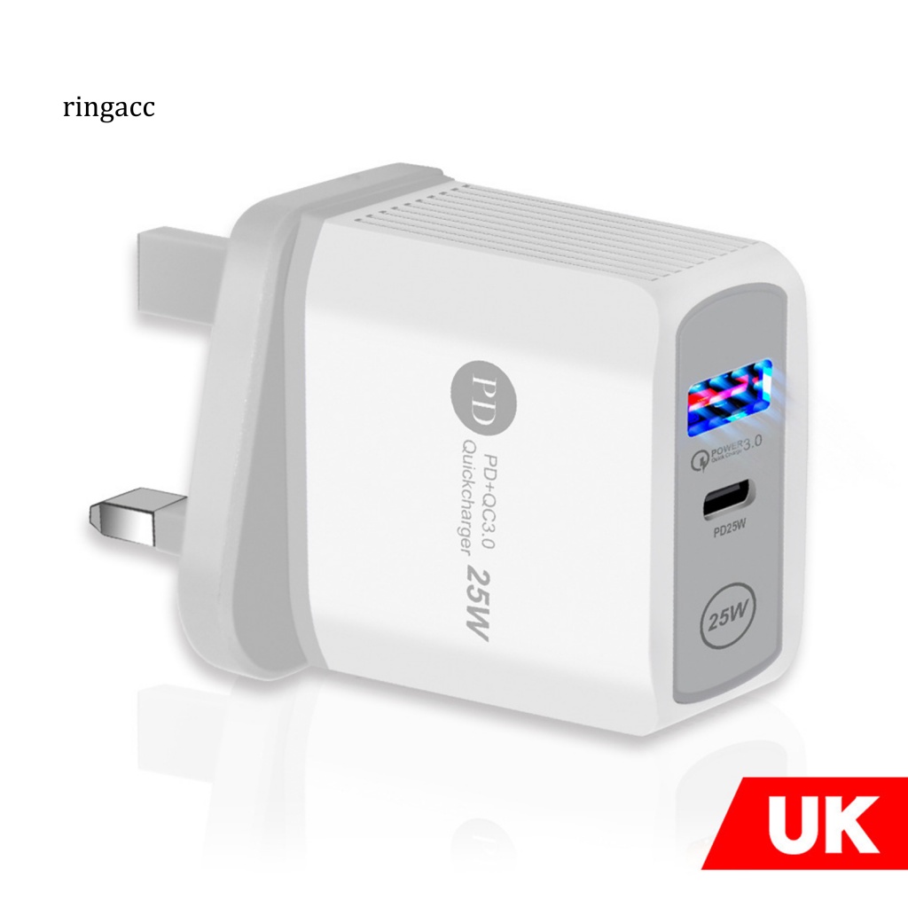 Bộ Sạc Nhanh Type-C Phích Cắm UK Thông Dụng Cho Điện Thoại