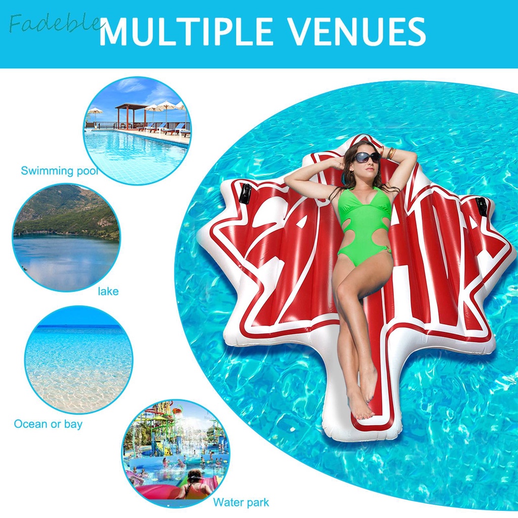 Phao Bơi Bơm Hơi Bằng PVC Hình Chiếc Lá Xinh Xắn