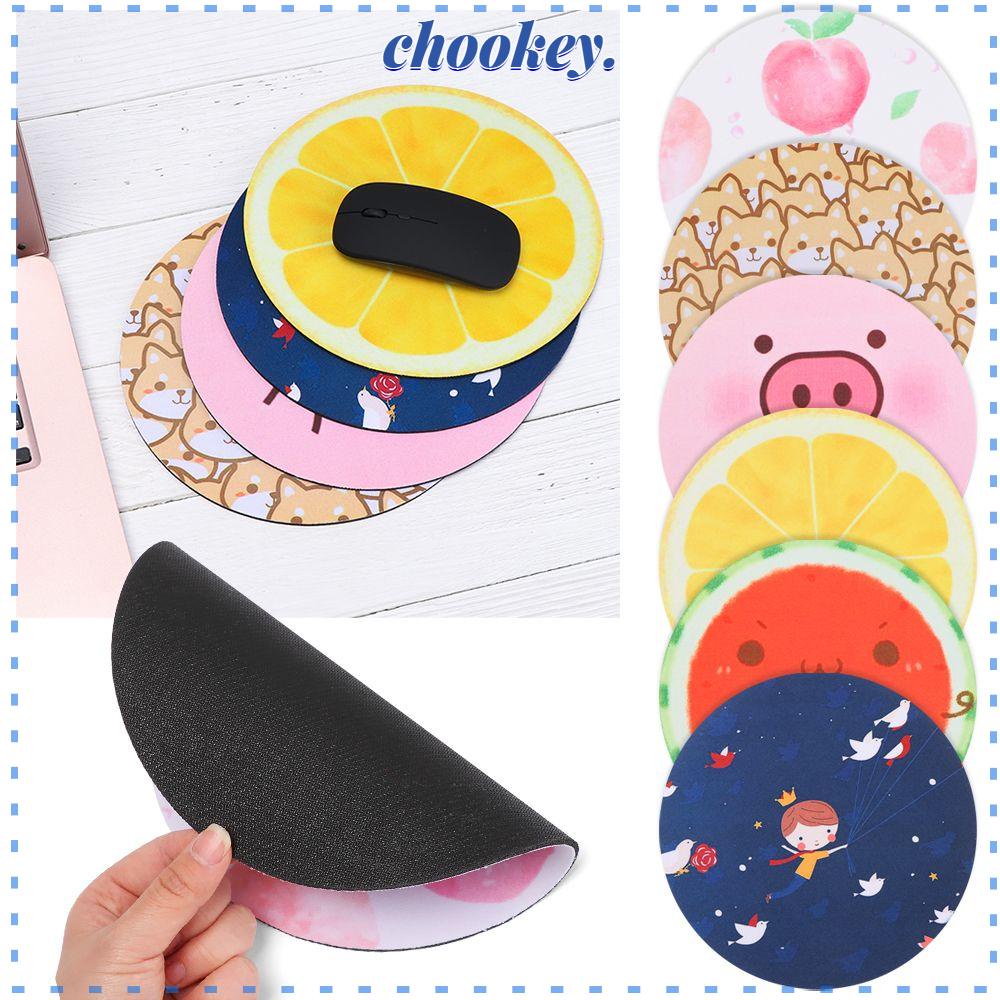 CHOOKEY Miếng Lót Chuột Hình Tròn In Hình Trái Cây
