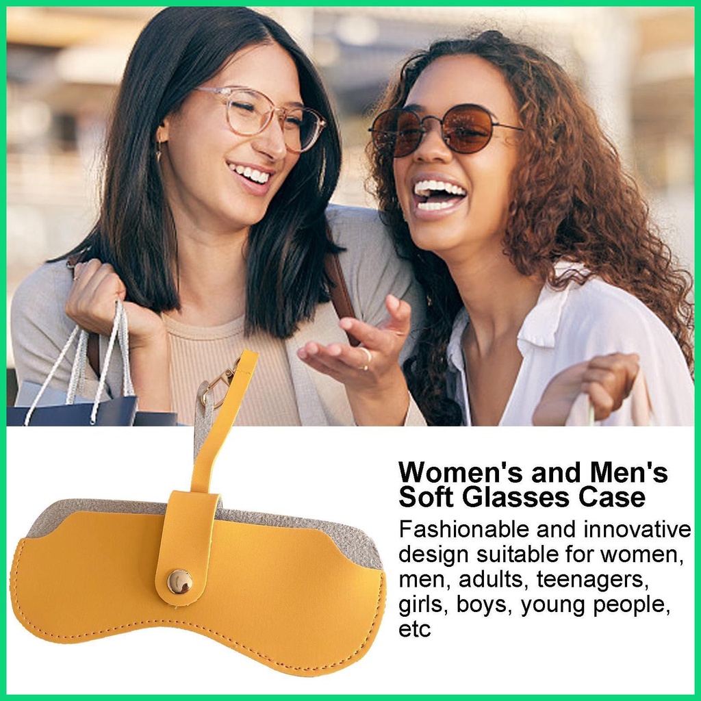 Túi Đựng Mắt Kính Bằng Da PU Mềm Kèm Dây Đeo Cổ Tay Tiện Dụng