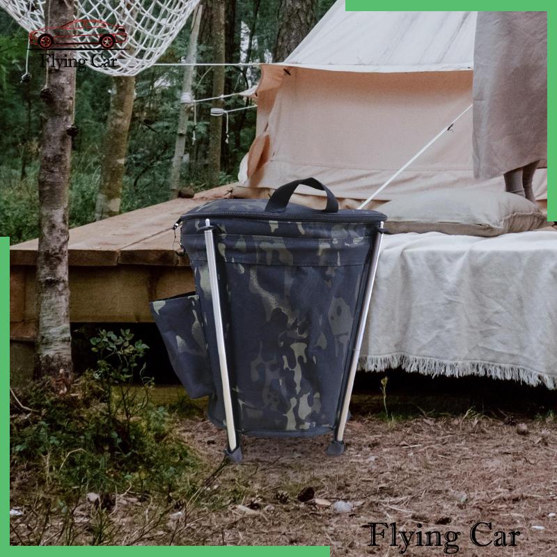 Túi Đựng Rác 20L Có Nắp Khóa Kéo Có Thể Gấp Gọn Tiện Dụng Mang Theo Du Lịch / Cắm Trại