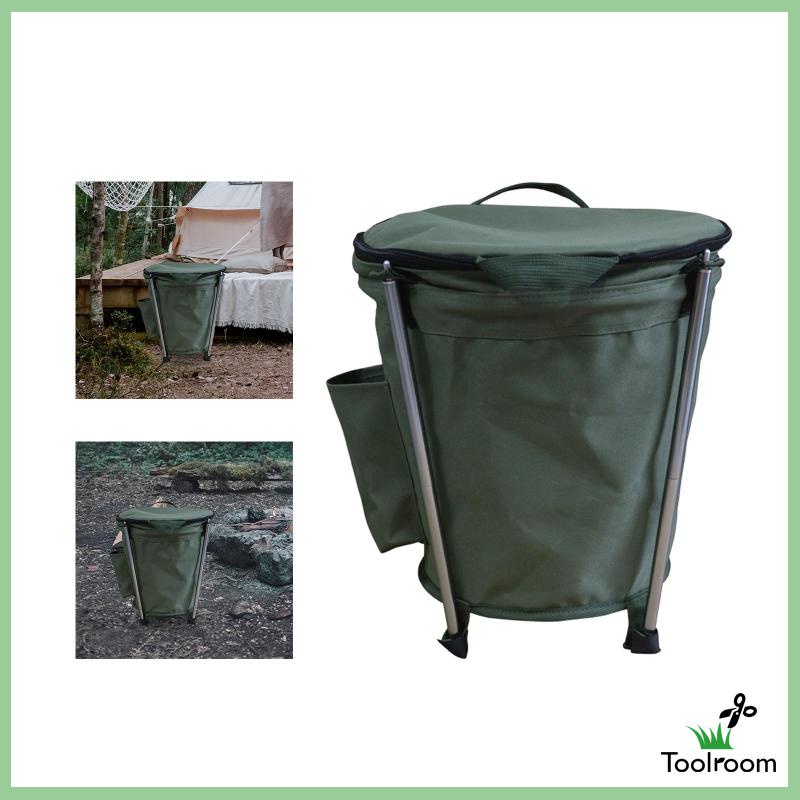 Túi Đựng Rác 20L Có Nắp Khóa Kéo Có Thể Gấp Gọn Tiện Dụng Mang Theo Du Lịch / Cắm Trại