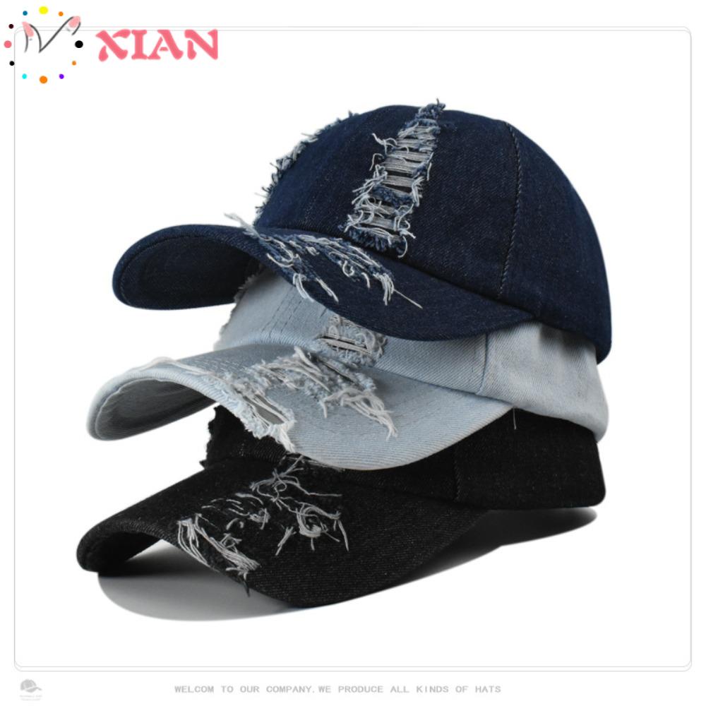 XIANTIN Mũ Lưỡi Trai DENIM Có Thể Điều Chỉnh Kích Cỡ