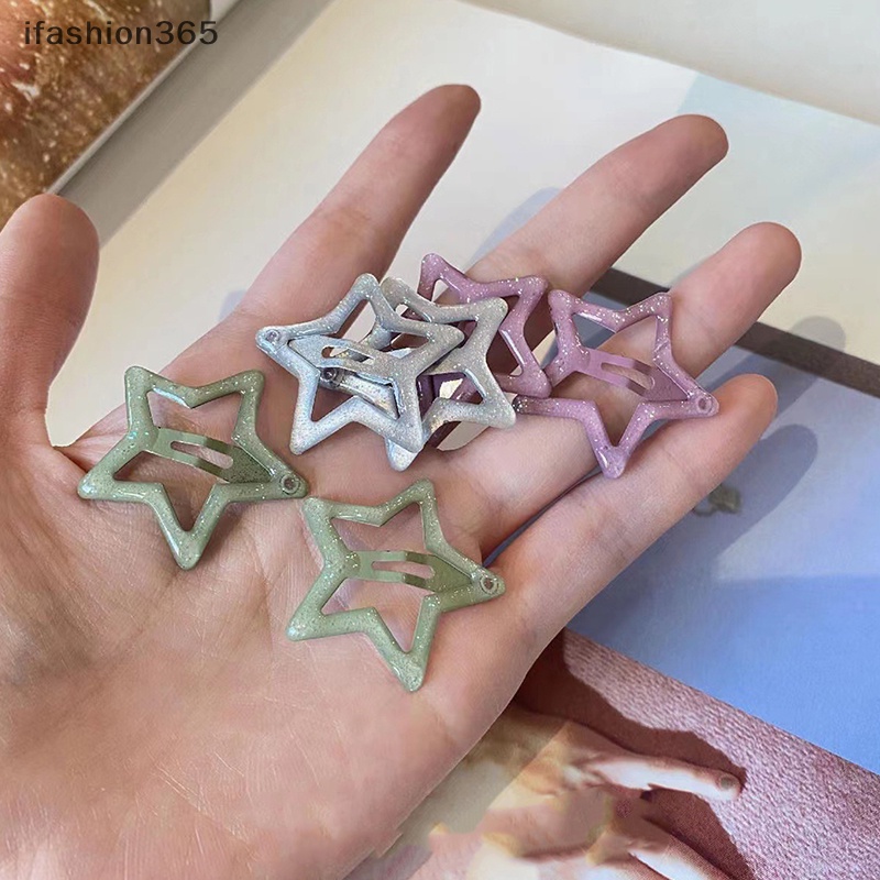 Set 2 Kẹp Tóc Kim Loại Hình Ngôi Sao Nhiều Màu Sắc Lấp Lánh Thời Trang Cho Nữ Y2K ifashion365