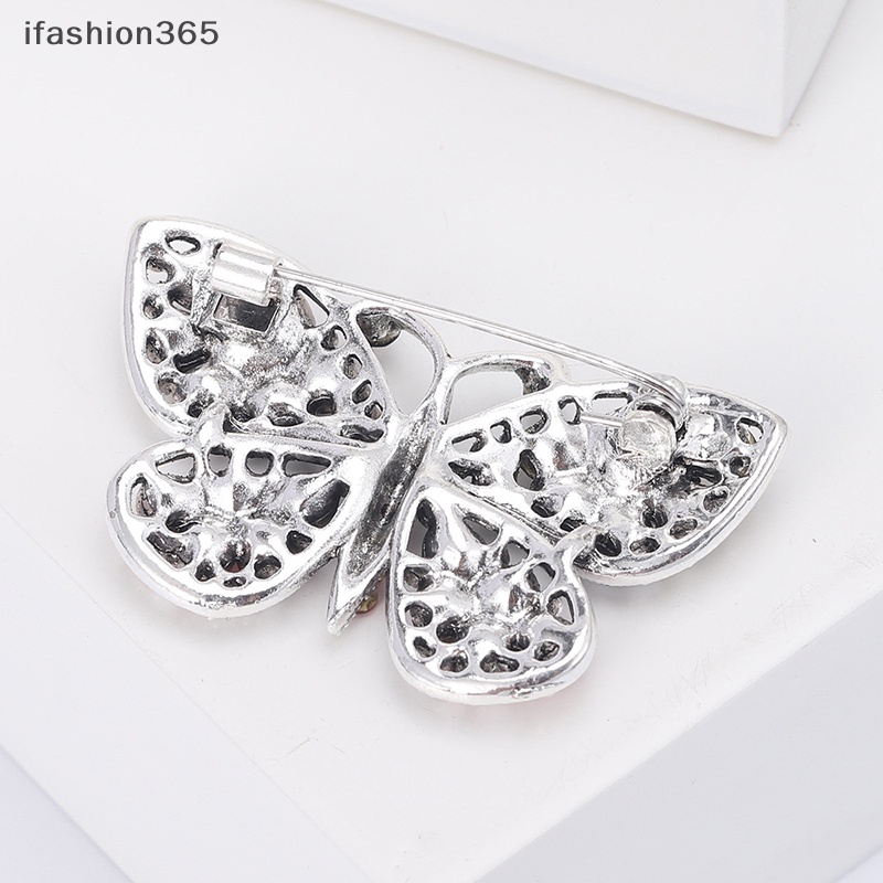 Ghim Cài Áo Hình Bướm Đính Đá Phong Cách Vintage Thời Trang Cho Nữ ifashion365