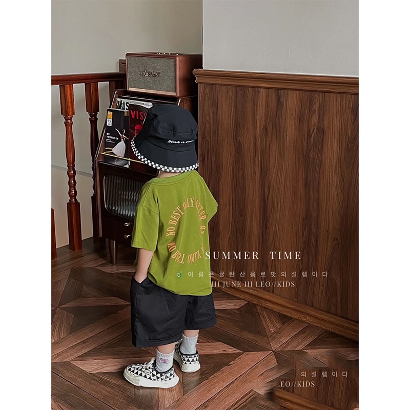 Áo Thun Cotton Tay Ngắn Dáng Rộng In Họa Tiết Hoạt Hình Phong Cách Đường Phố Mỹ Thời Trang Mùa Hè Cho Bé Trai