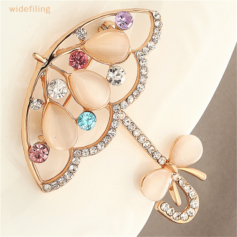 Ghim Cài Áo Hình Cây Dù Đính Đá Opal Dễ Thương