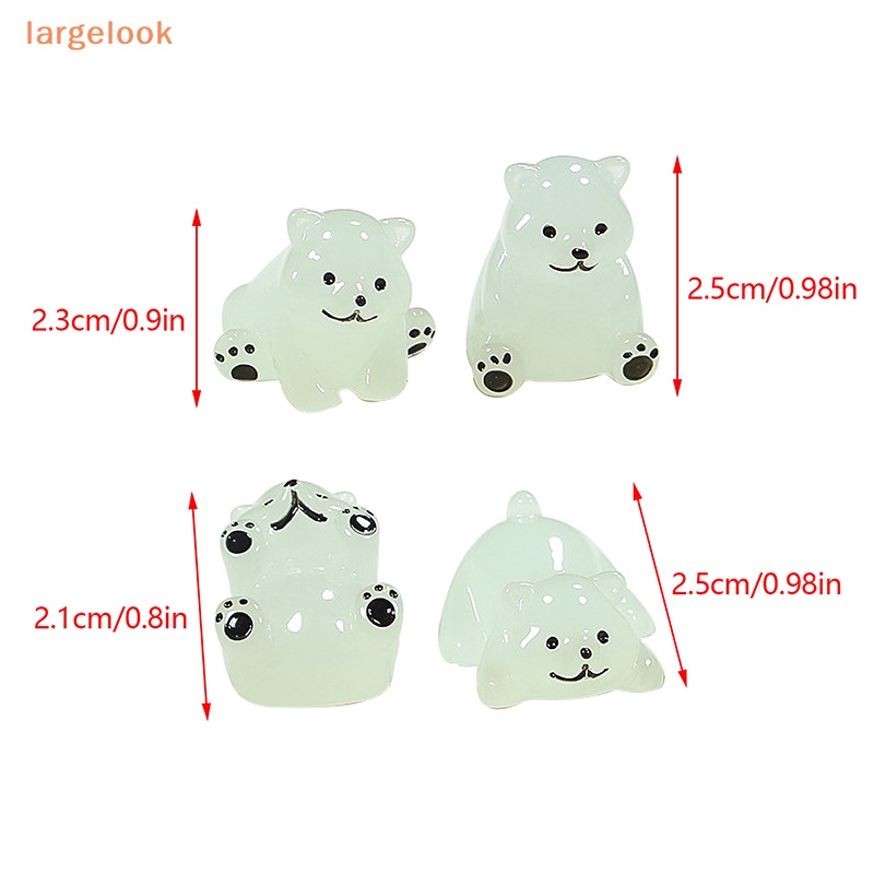 Set 2 Đồ trang trí Gấu Bắc Cực Mini Dạ Quang Trang Trí Tiểu Cảnh