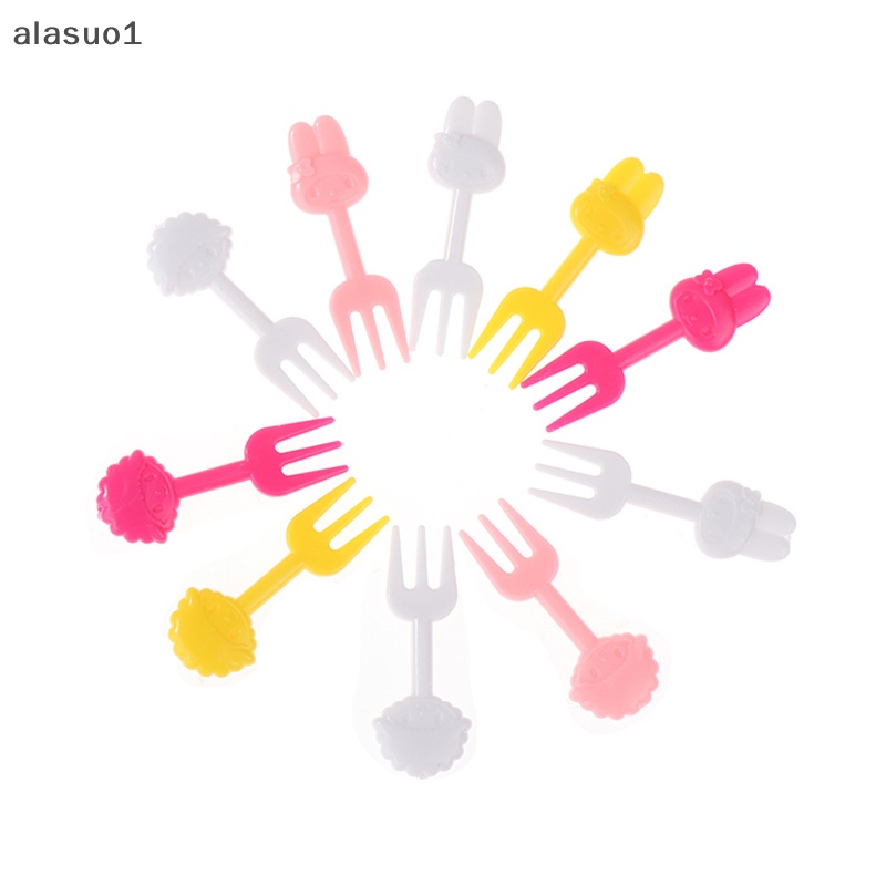 Nĩa Ăn Trái Cây / Tráng Miệng Mini Hình Mèo / Bông Hoa Hoạt Hình Dành Cho Trẻ Em