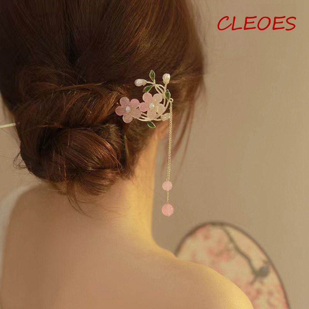 CLEOES Trâm Cài Tóc Phối Tua Rua Phong Cách Trung Hoa Cổ Điển