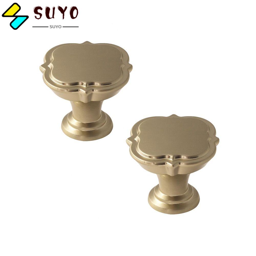 SUYO Tay Nắm Ngăn Kéo Tủ Bằng Đồng Thau Hình Cỏ Bốn Lá