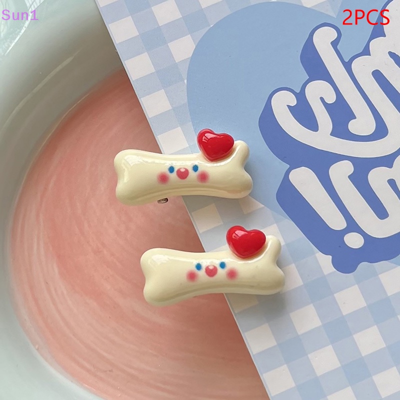 Set 2 Kẹp Tóc Mini Hình Cục Xương Dễ Thương Thời Trang